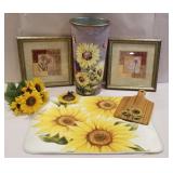 Sunflower pieces, 2 pictures, cutting board ,