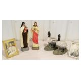 Chalk figurines of religious , 2 holograms, 2