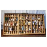 Antique type drawer full of miniatures,