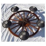 Vintage 30" Western Decor Wagon Wheel Chandelier