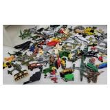 Tub of mostly metal airplanes, farm toys, etc