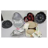 Kitchen items, new bundt pans, a rabbit mold,
