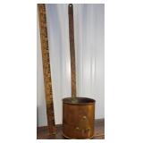Early dovetailed copper ladle with brass