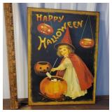 Tin Happy halloween sign
