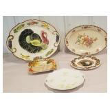 Lg turkey platter, Thanksgiving dish, bird