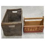 Wooden crate & apple tote.