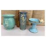 2 Weller vases & Germany candleholder
