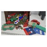 Large group of plastic army, cowboys, etc