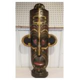 HUGE Wooden African mask  - 40in. high