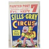 Painted post circus poster