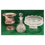 Glassware , silver ice bucket, cake plate,etc