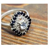 Stunning .925 Sterling ring with blue stones
