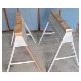 Pair of folding saw horses