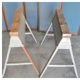 Pair of folding saw horses