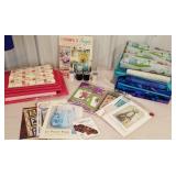 Lot of fabric material, thread, books, etc CLEAN