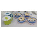 Soup mugs w/lids (6) - new