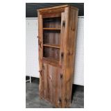 Barn board cupboard w/chicken wire door 24"11"65"