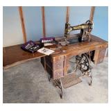 White Rotary oak Treadle sewing machine