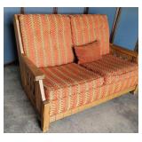 Mid century "Ranch Oak" loveseat 56"w -