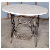 Marble top sewing table 35x25x30