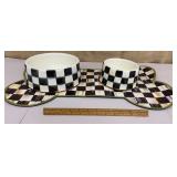 MacKenzie-Childs pet mat & bowls