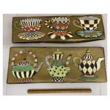 2 sets MacKenzie-Childs tea ornaments