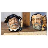 2 Toby mugs - Royal Doulton Merlin and Sancho