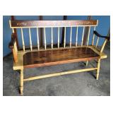 Stenciled deacons bench 47"15"32x