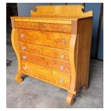 Birdseye/tiger maple empire chest of drawers 46w x