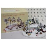 Cracker barrel musical LED Christmas trailer with