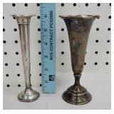 2 Sterling vases. Lunt Sterling, black star &