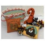 Colorful basket of fun fall stuff