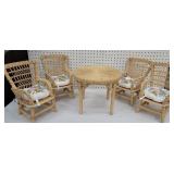 American Girl doll 5pc wicker set - table w/4