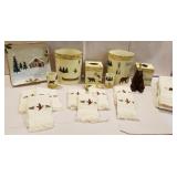 new Country bathroom set, bears, soap dish, cups,