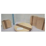 Handcrafted wooden lazy susan, bookends, and