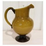 Case Glass hand blown green pitcher