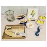 Salt and pepper shakers, cheese board with