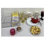 Plastic refrigerator binz full of misc, drinking