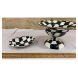 MacKenzie-Childs courtly check enamel compote &