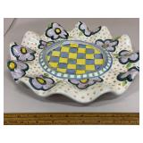 HEAVY MacKenzie-Childs ruffled edge plate