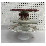 Cake plates, (3). Fitz & Floyd Halle Berry,