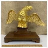 Cast eagle on wooden base