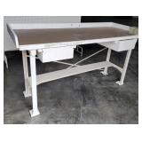 Iron base 2 drawer work table 74"30"38"