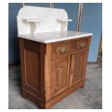 Walnut marble top washstand 30x16x40