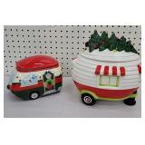 2 Christmas cookie jars - campers