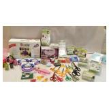Large lot of new crafts, scissors, buttons,