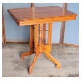 Unusual Eastlake parlor table 28 wide x 20d x 29t