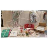 Laundry bags, new mirror in box, hand towels,