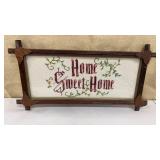 Framed cross-stitch Home Sweet Home