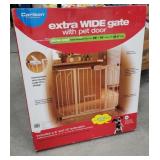 Extra wide gate with pet door